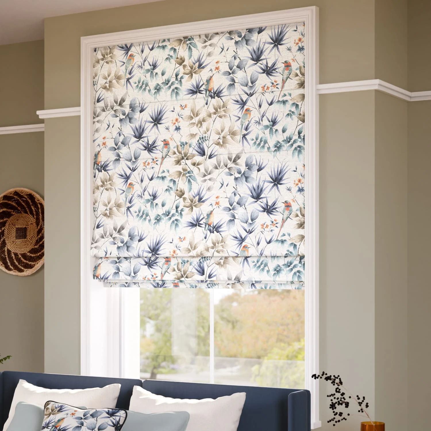 Paradiso Blue Stone Roman Blind - Image 2
