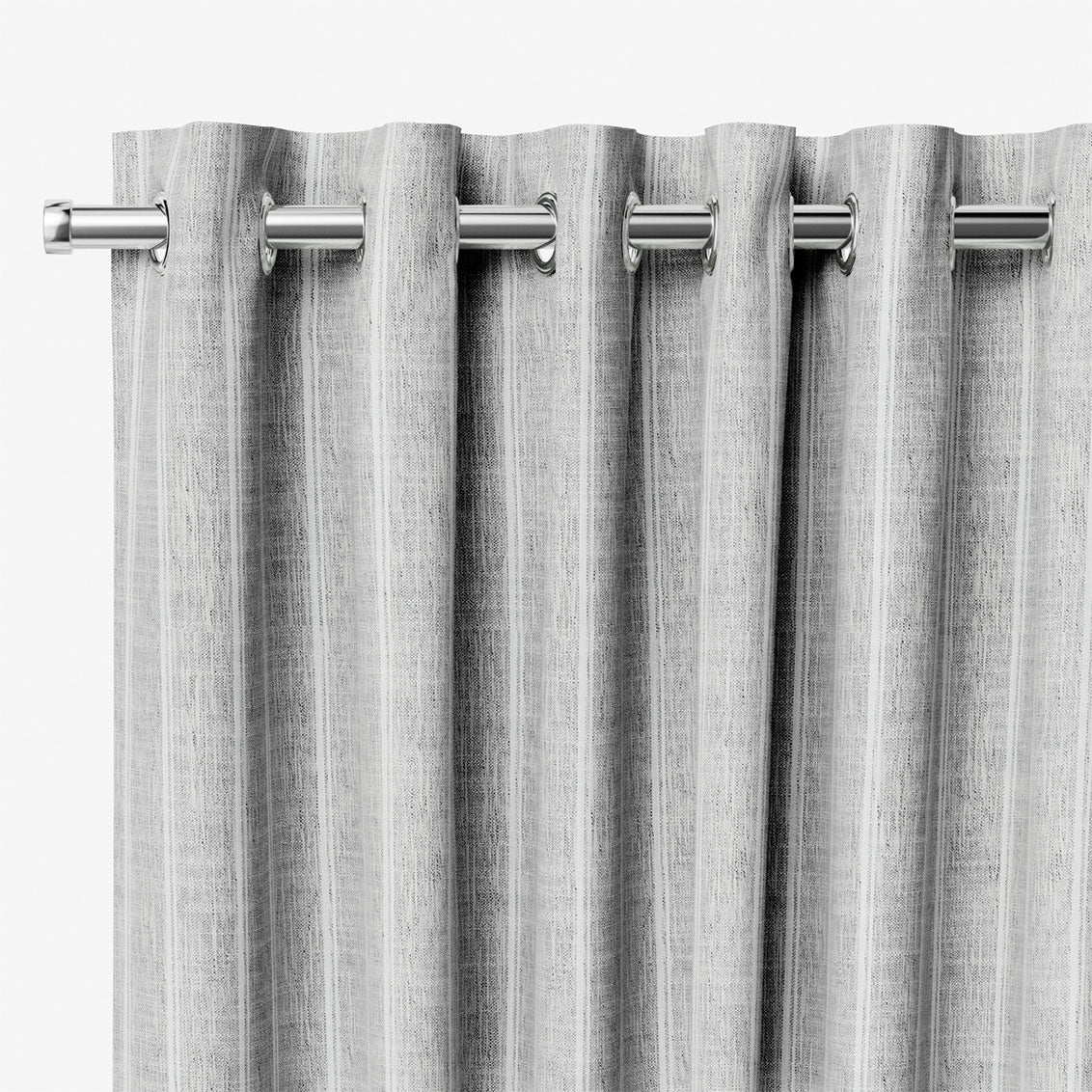 Petra Stripe Soft Grey Curtains - Image 2