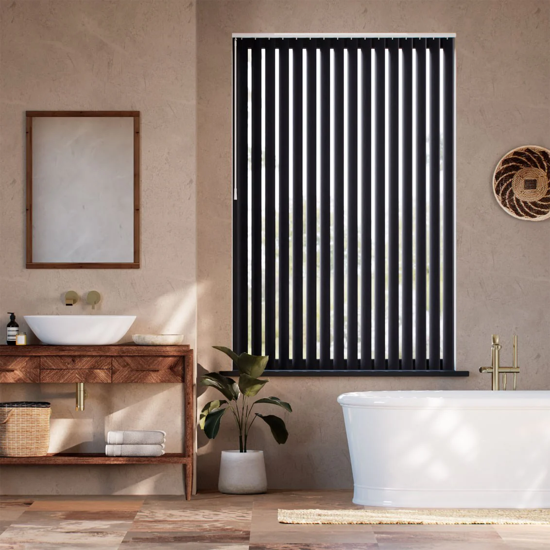 Rigid PVC Pittsburgh Onyx Blackout Vertical Blind