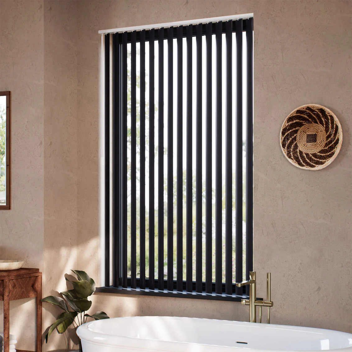 Rigid PVC Pittsburgh Onyx Blackout Vertical Blind - Image 2