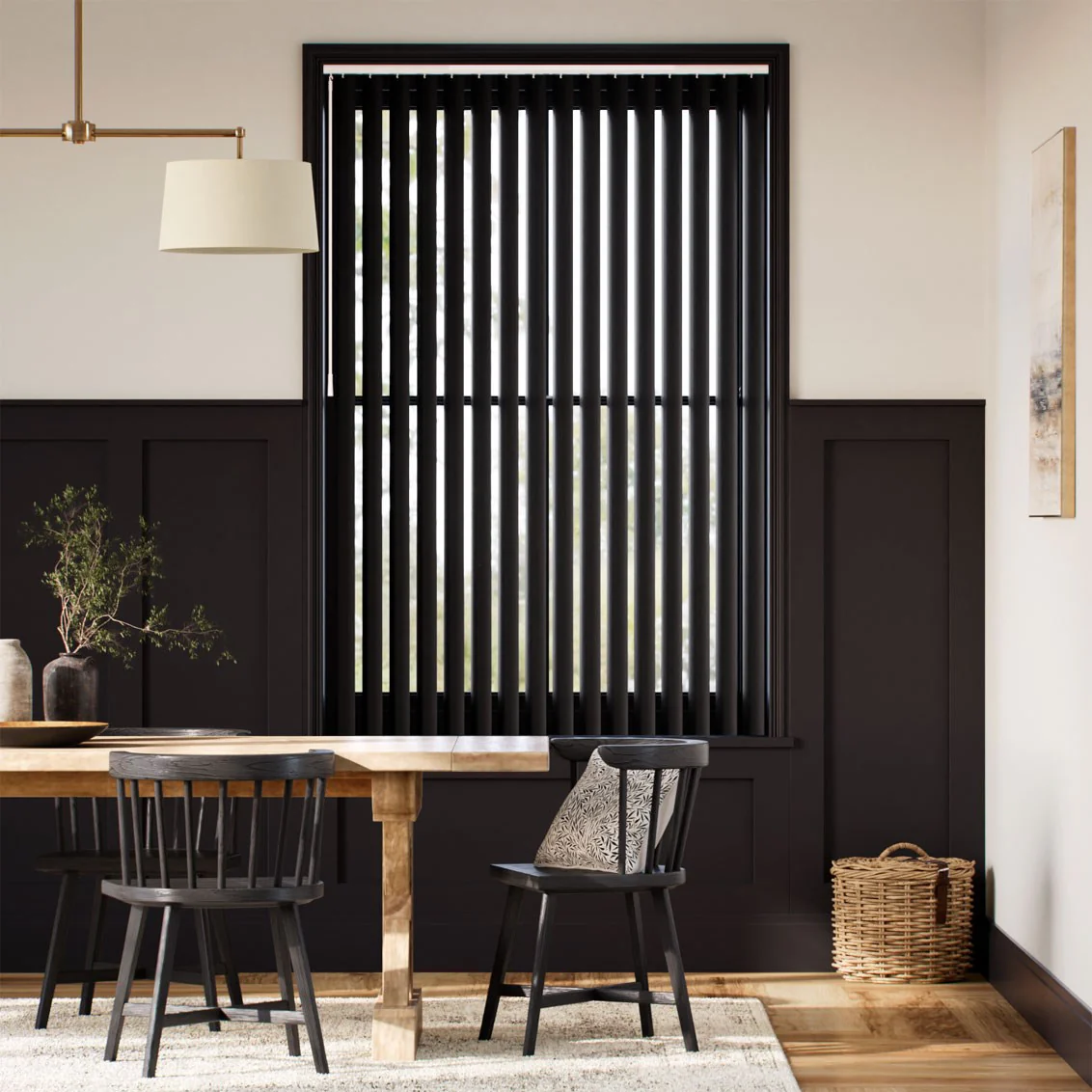 Rigid PVC Tokyo Midnight Blackout Vertical Blind