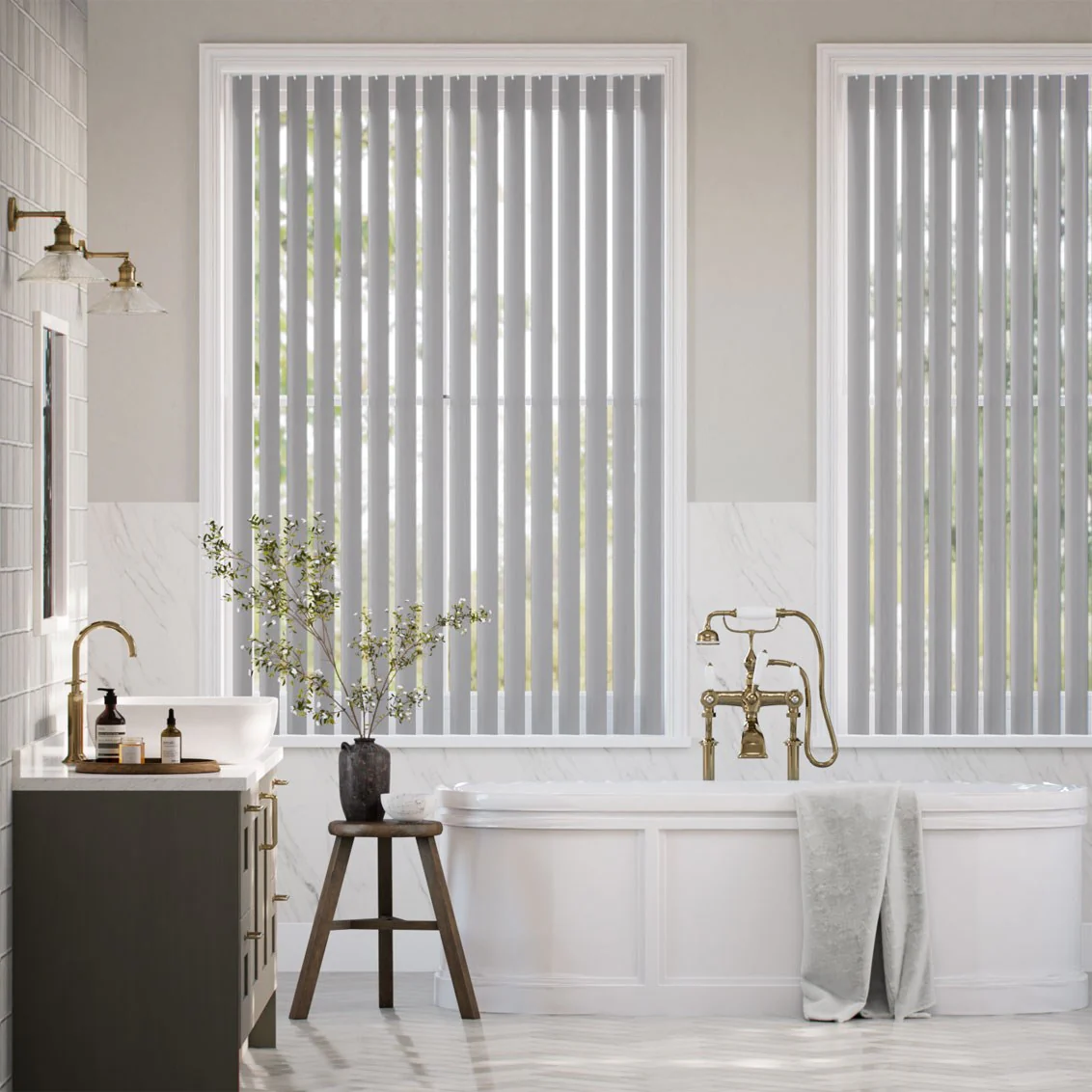 Rigid PVC Tokyo Silver Blackout Vertical Blind