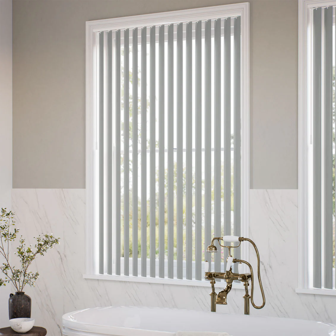 Rigid PVC Tokyo Silver Blackout Vertical Blind - Image 2