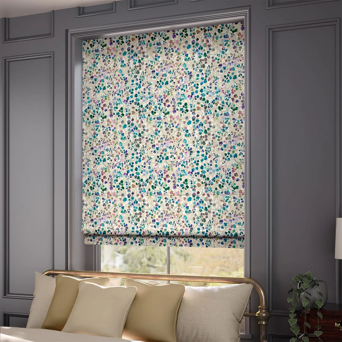 Rue Watercolour Opal Roman Blind - Image 2