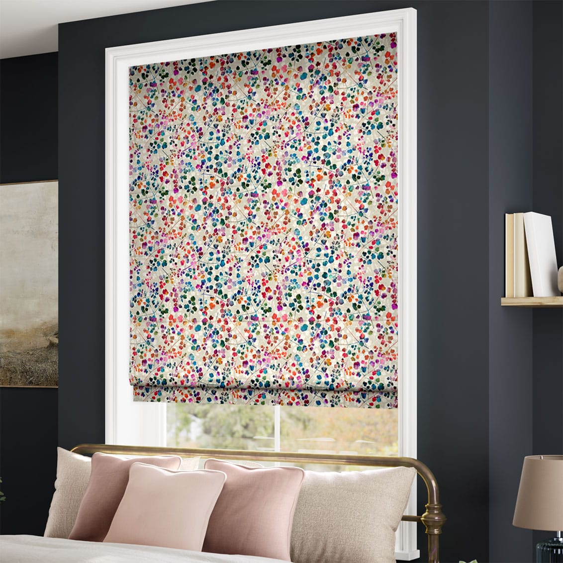 Rue Watercolour Rainbow Roman Blind - Image 2