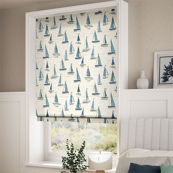 Sail Away Sky Blue Roman Blind - Image 2