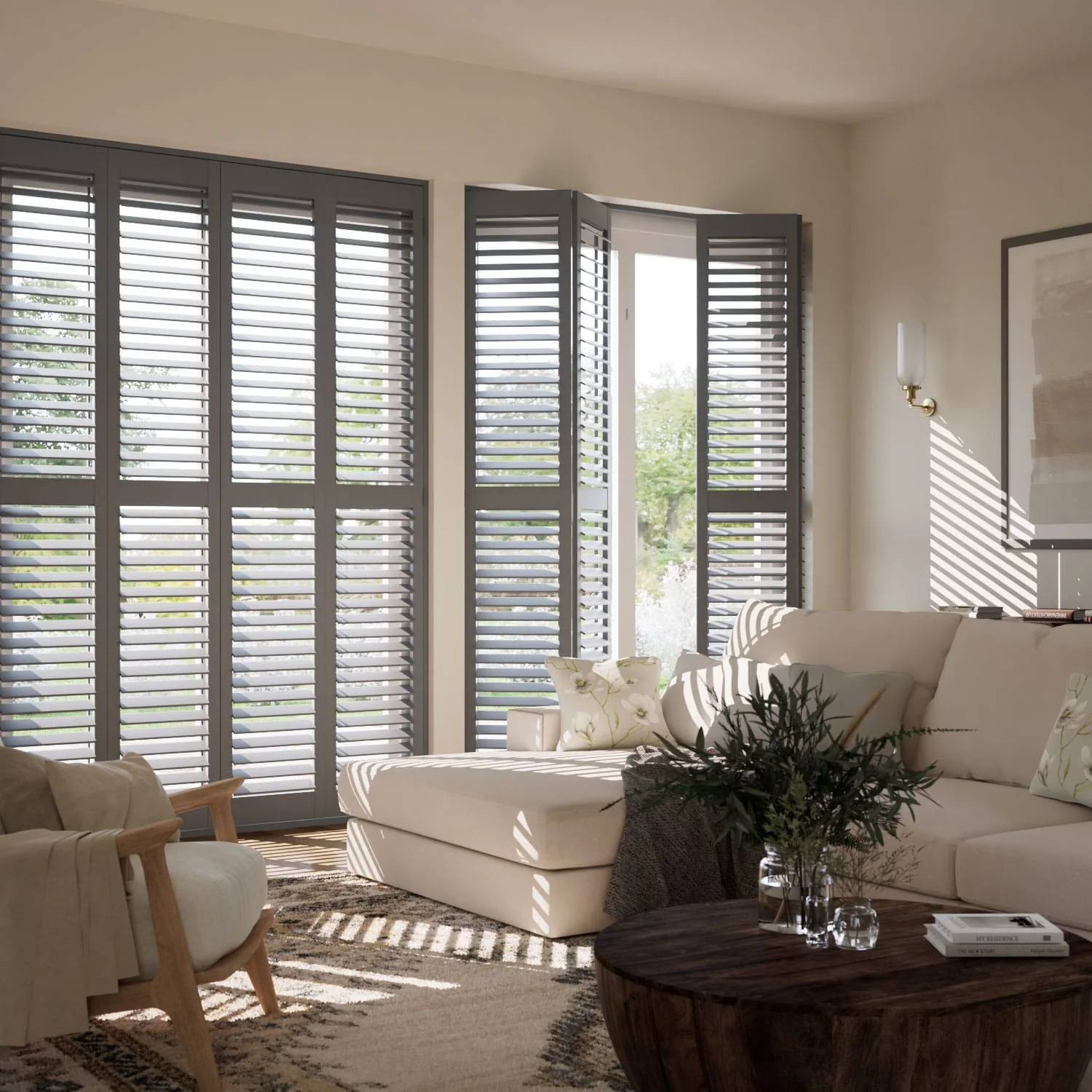 San Jose Premium Asphalt Grey Shutter Blinds - Image 2