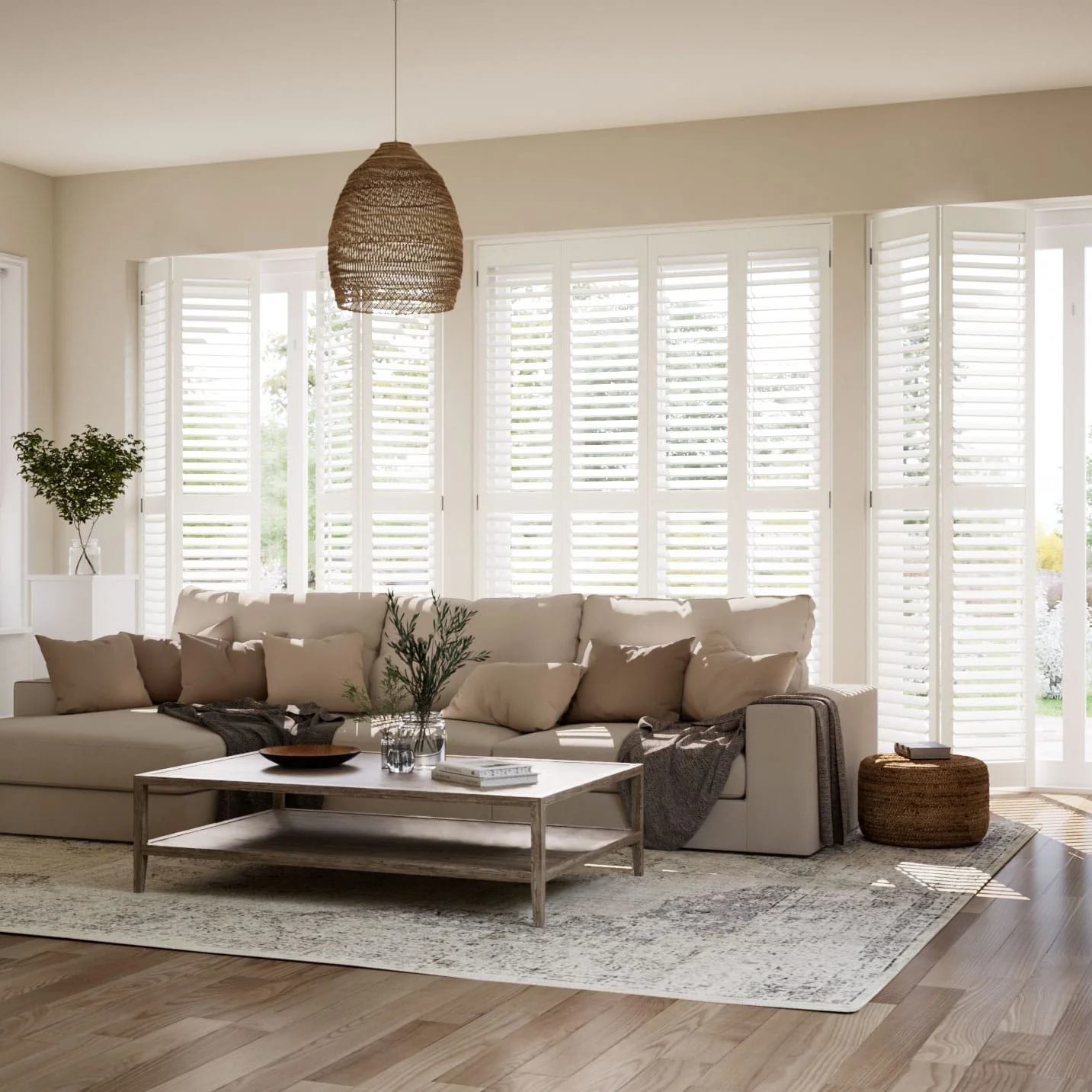 San Jose Warm White Shutter Blinds - Image 2