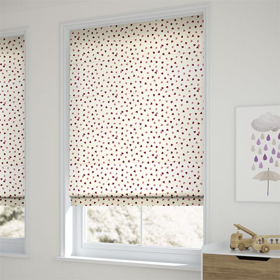 Scattered Hearts Pink Roman Blind - Image 2