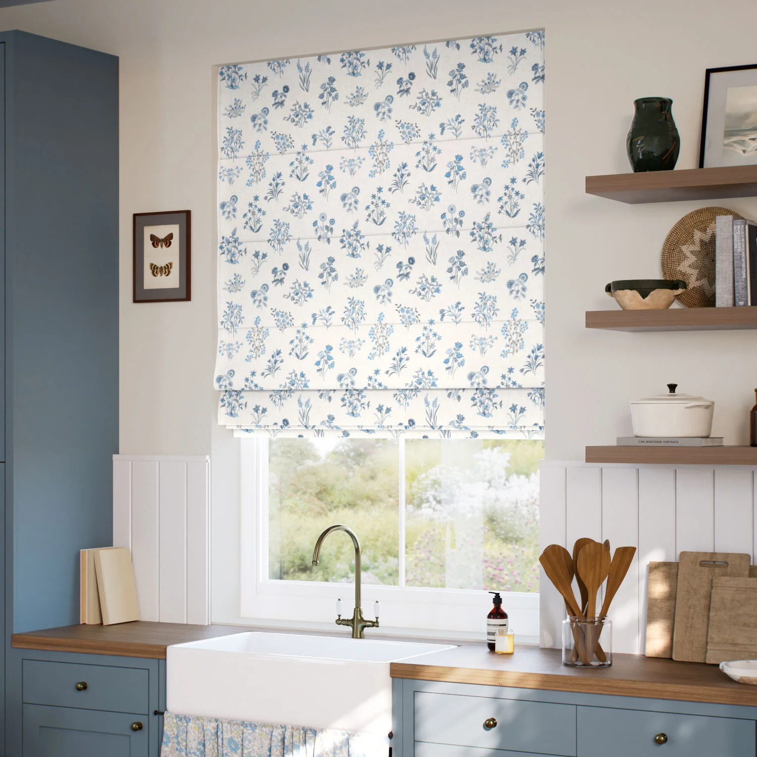 Shepherdly Meadow China Blue Roman Blind - Image 2
