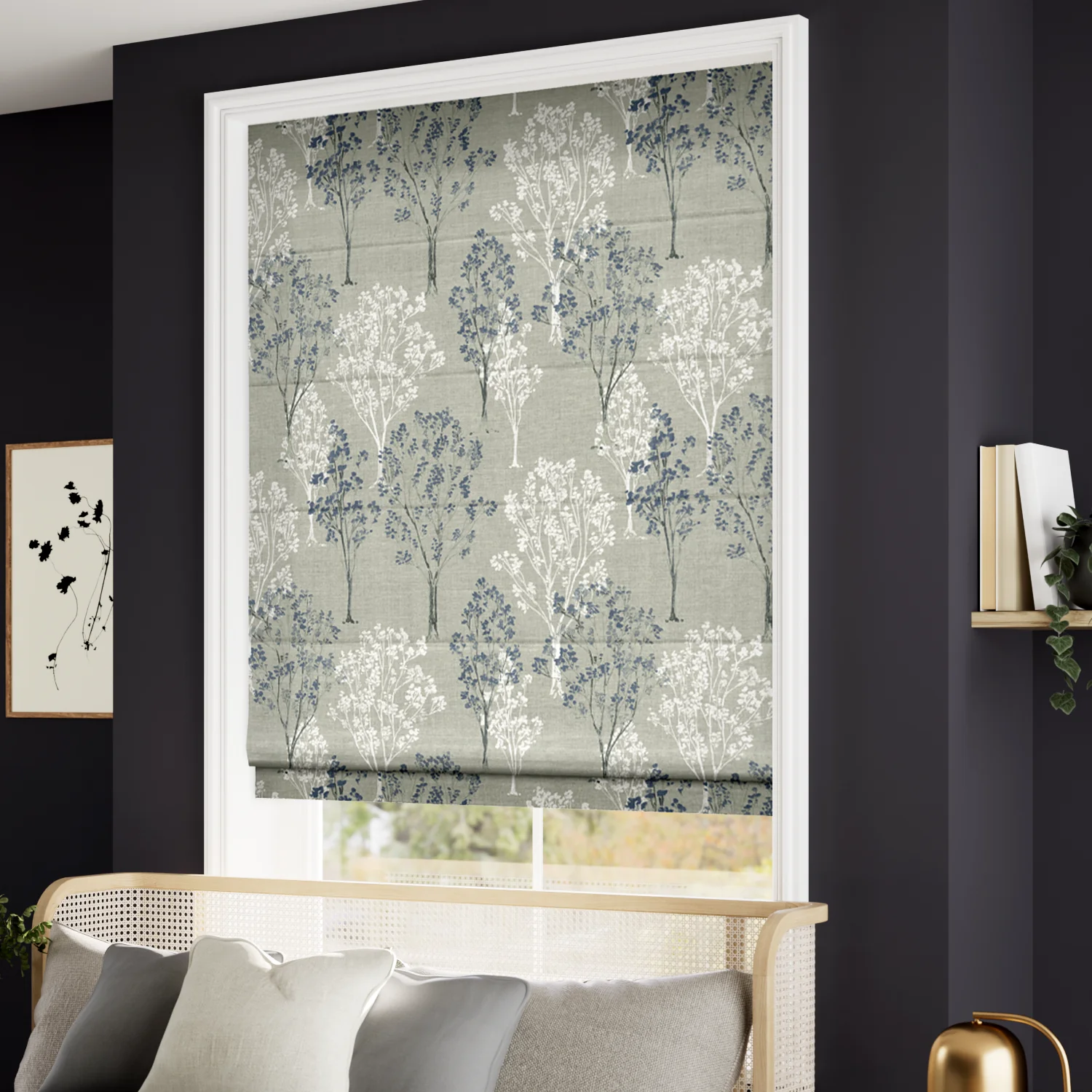 Slender Forest Velvet Moonlight Roman Blind - Image 2