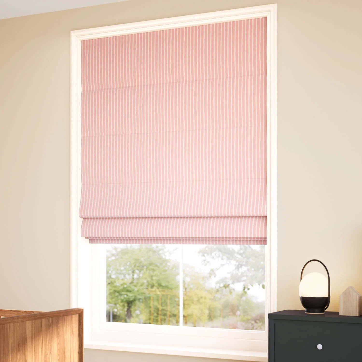 Suki Stripe Blush Roman Blind - Image 2