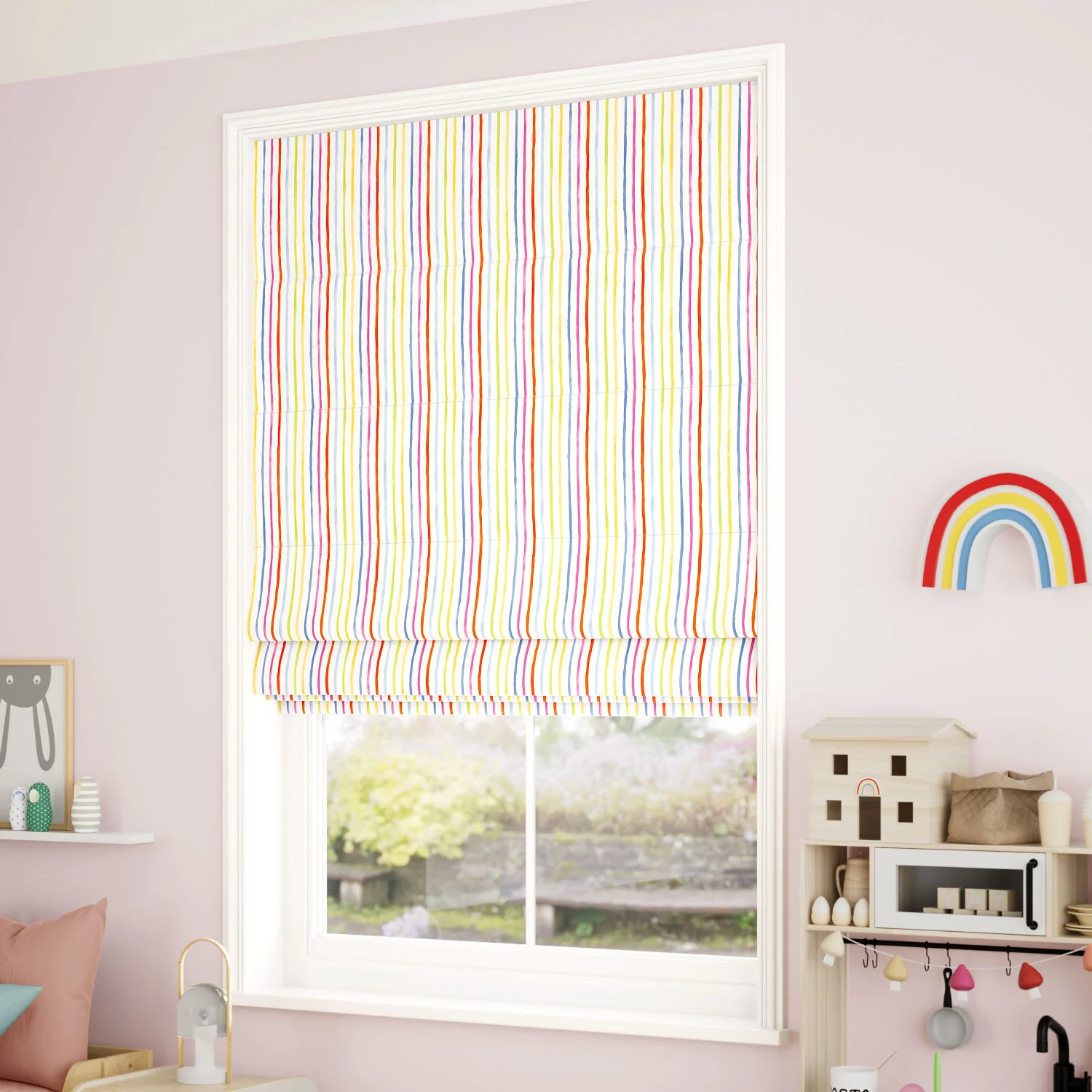 Suki Stripe Multi Roman Blind - Image 2