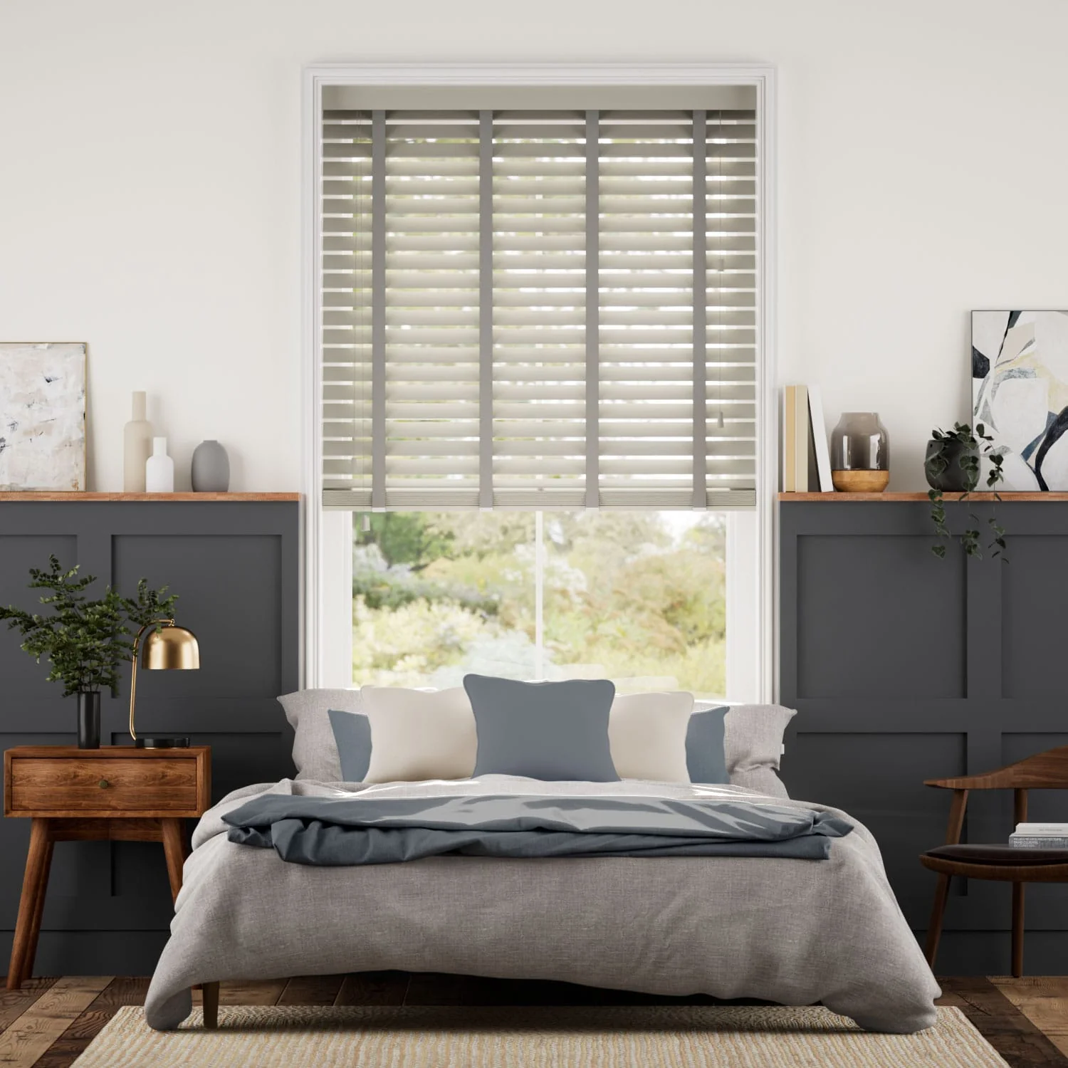 Tampa Tonal Grey & Tin Faux Wood Blind