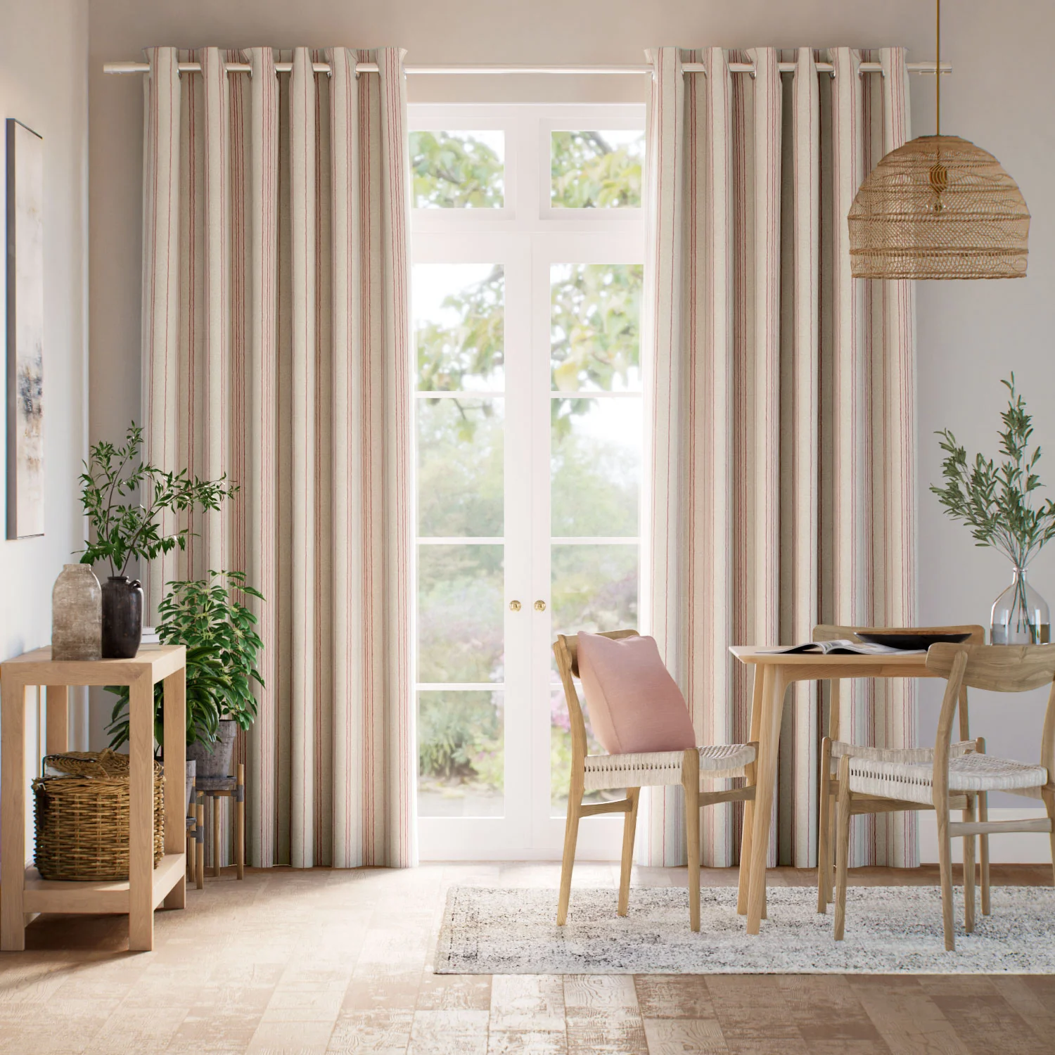 Taylor Berry Stripe Curtains