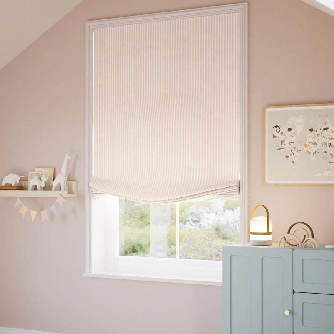 Tiger Stripe Blush Relaxed Roman Blind - Image 2