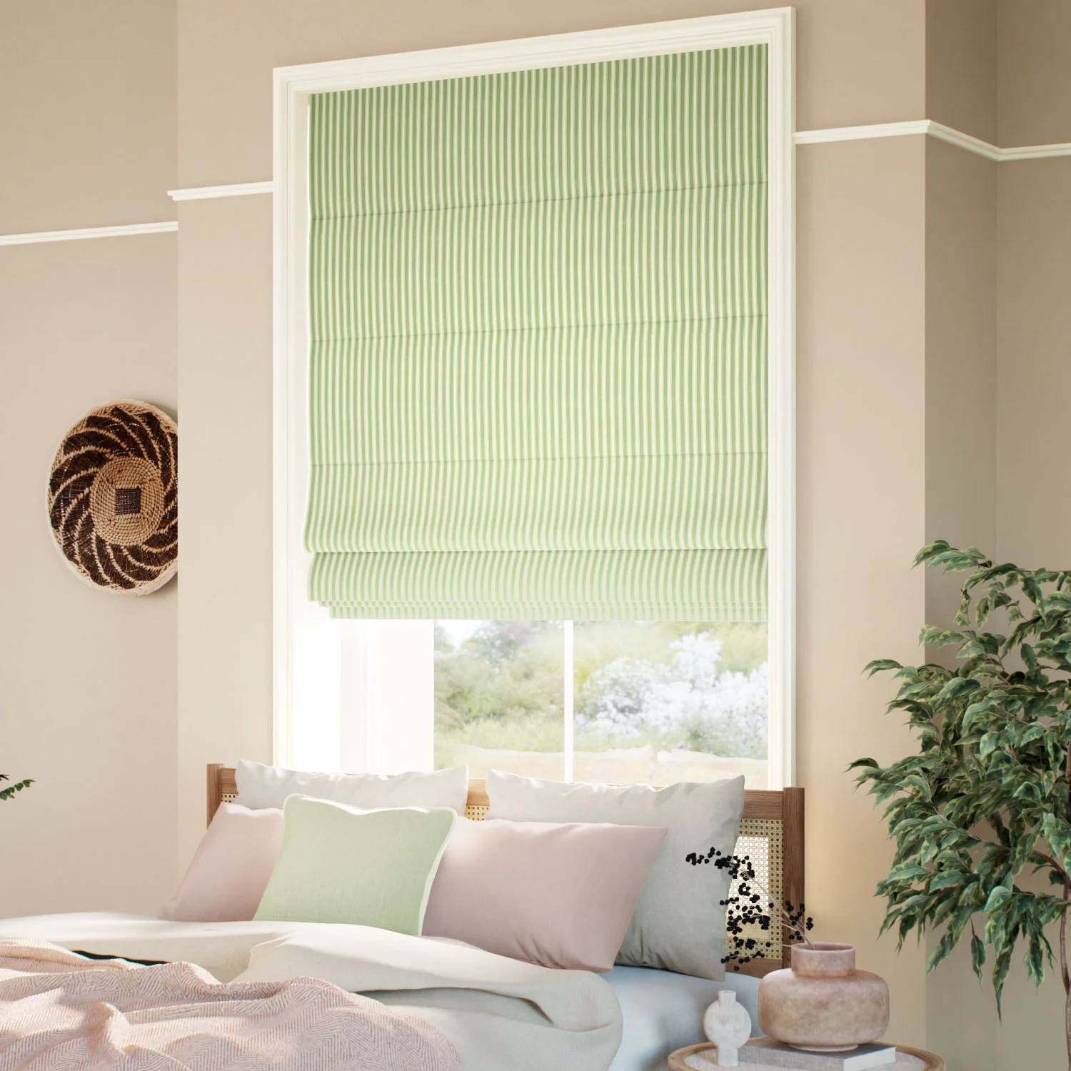 Tiger Stripe Yellow Green Roman Blind - Image 2