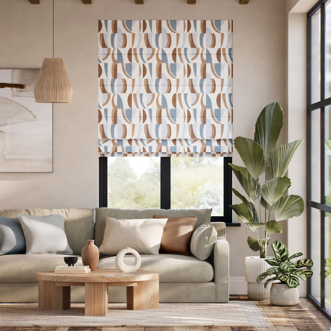 Torillo Terracotta & Pacific Roman Blind