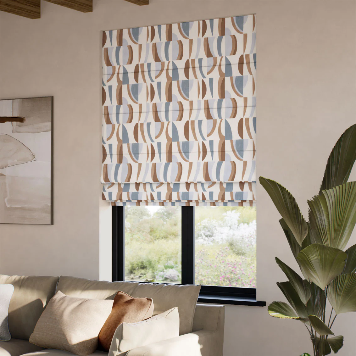 Torillo Terracotta & Pacific Roman Blind - Image 2