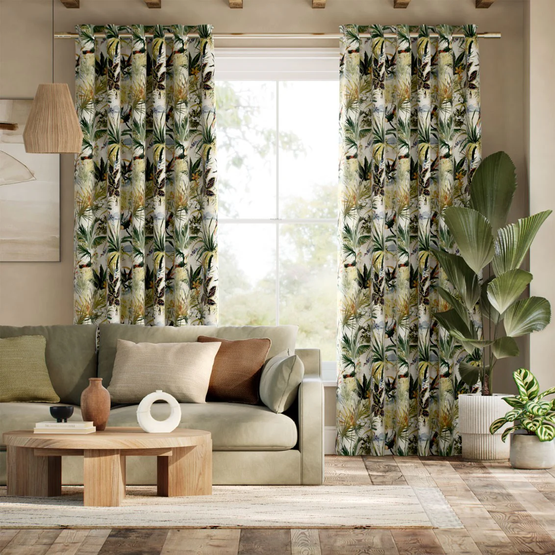 Toucan Velvet Jungle Curtains