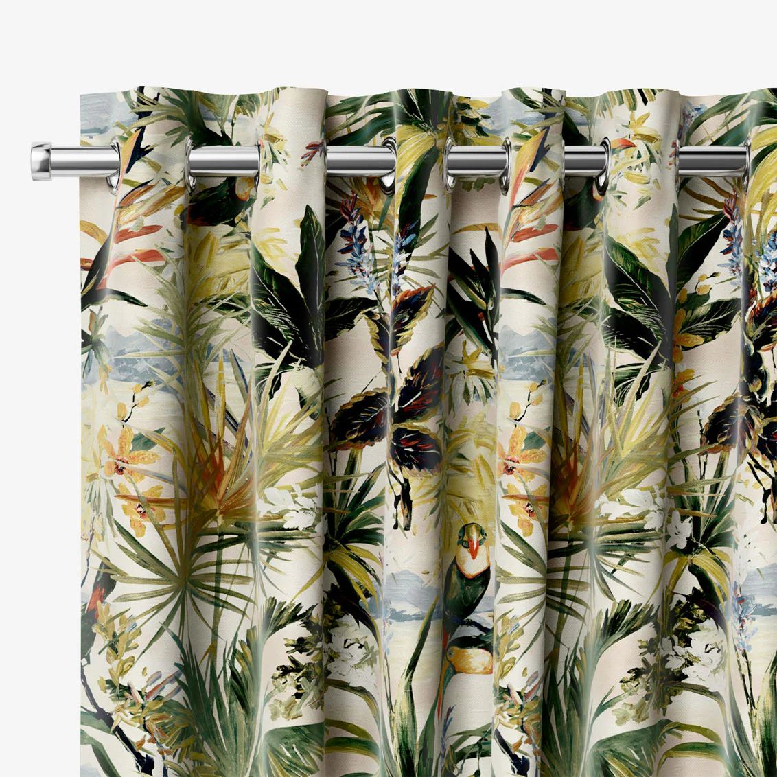 Toucan Velvet Jungle Curtains - Image 2