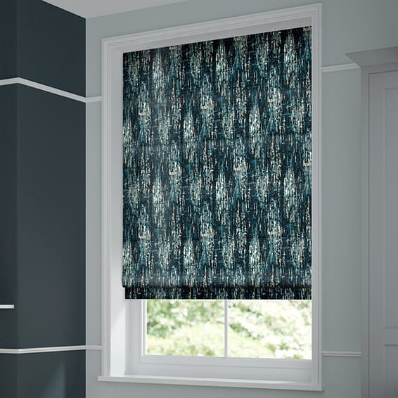 Trinity Velvet Electric Blue Roman Blind - Image 2