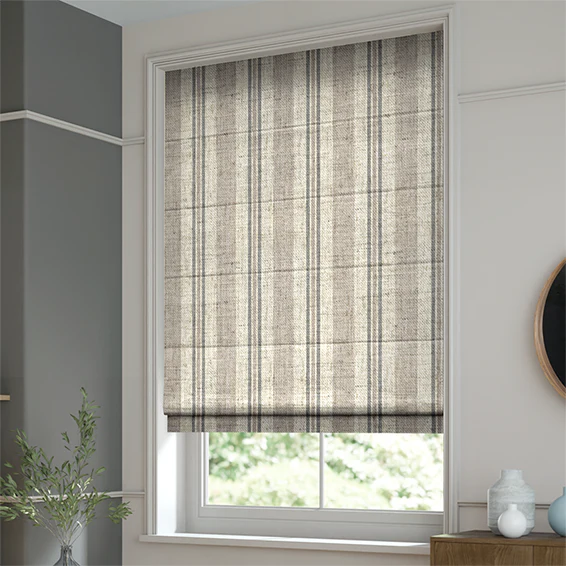 Truro Stripe Linen Sandstone Roman Blind - Image 2