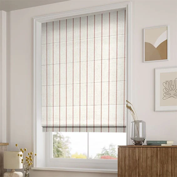 Twill Stripe Blush Roman Blind - Image 2