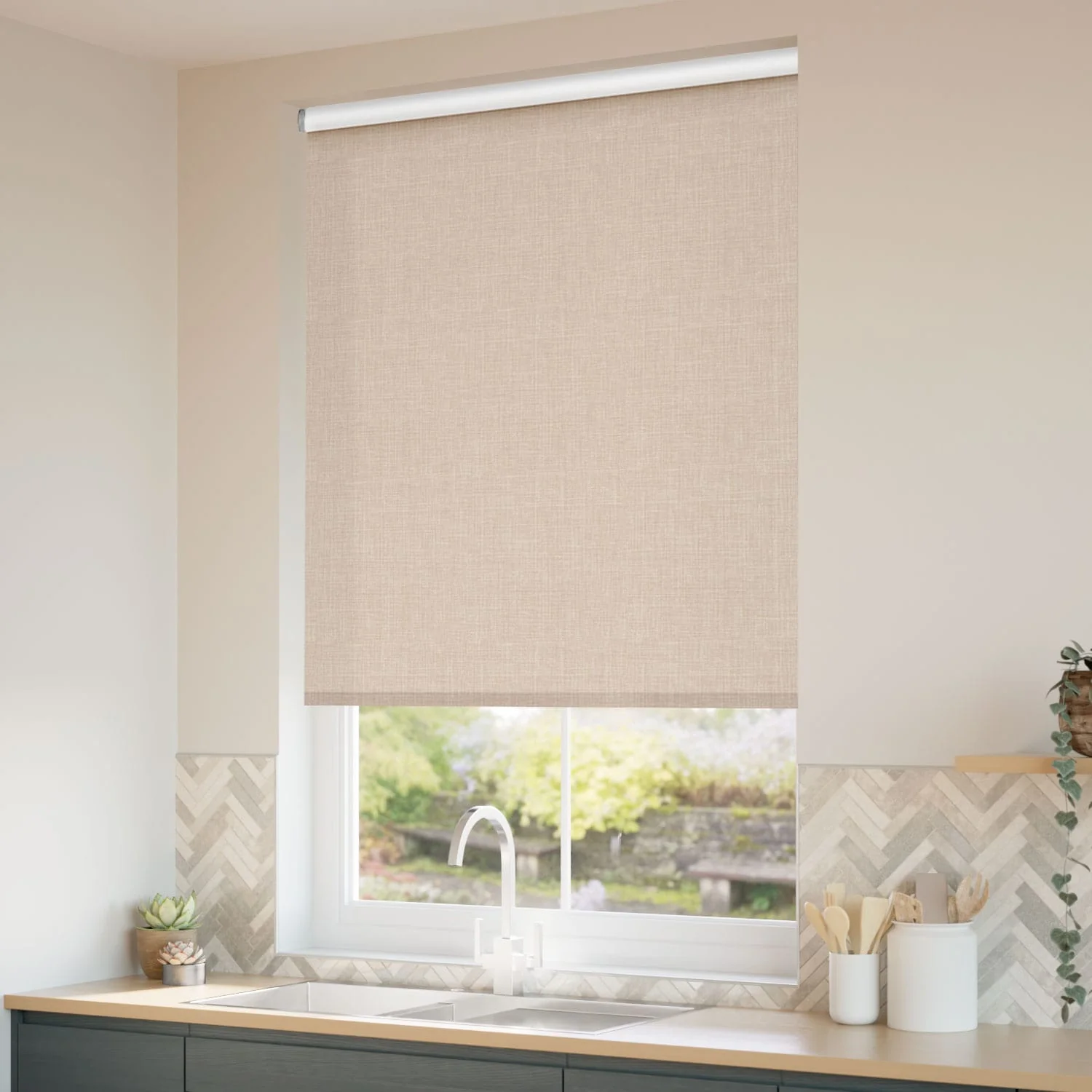 Twist2Go Canali Blackout Pale Dunes Roller Blind - Image 2