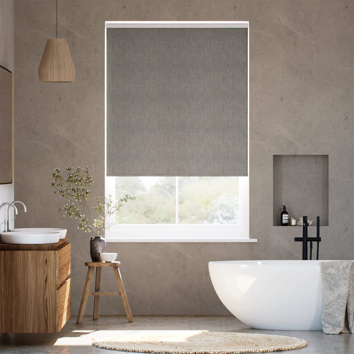 Twist2Go Moda Blackout Storm Grey Roller Blind