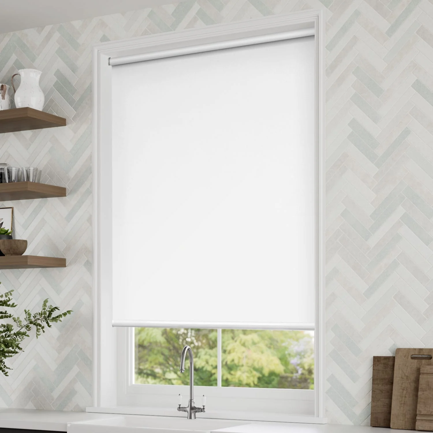 Twist2Go Titan Blackout Snow White Roller Blind - Image 2