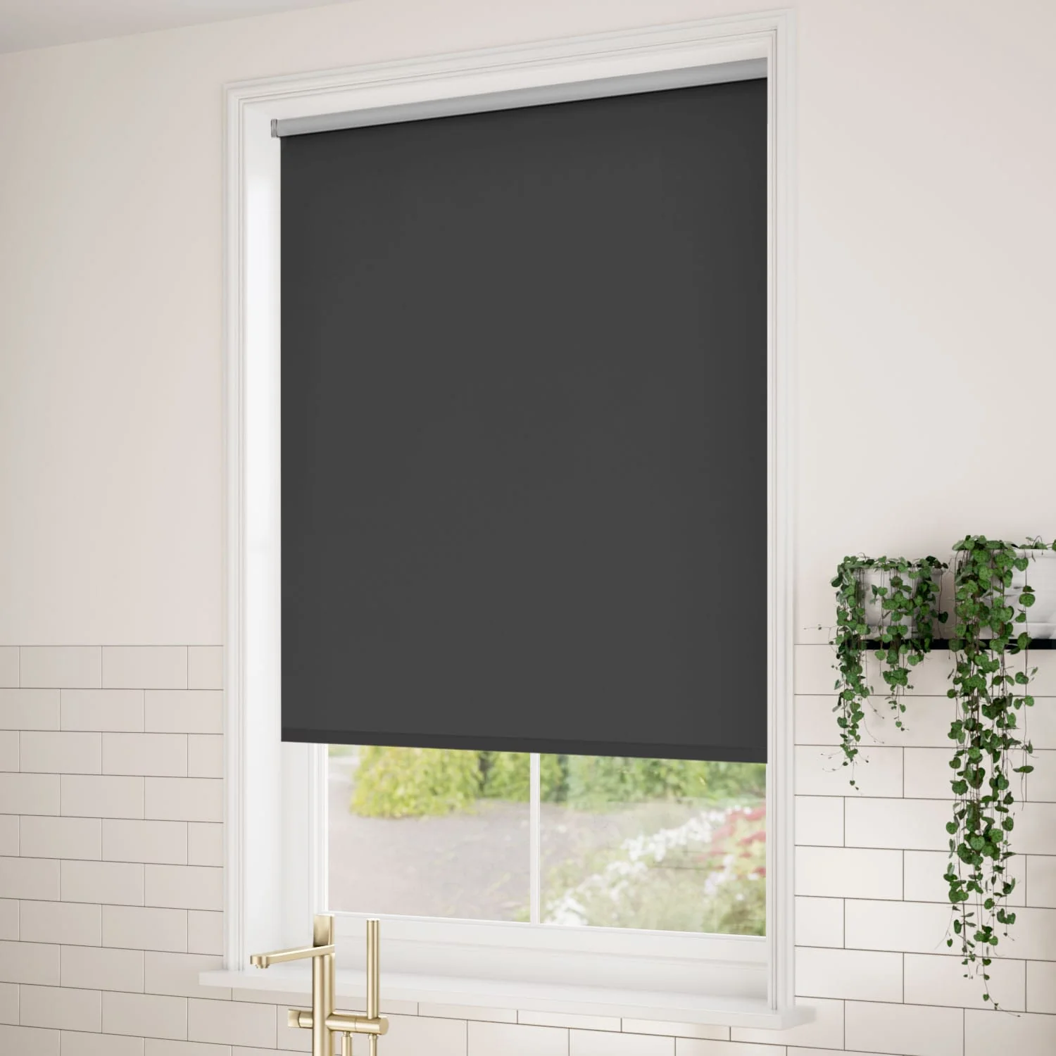 Verona Blackout Charcoal Roller Blind - Image 3