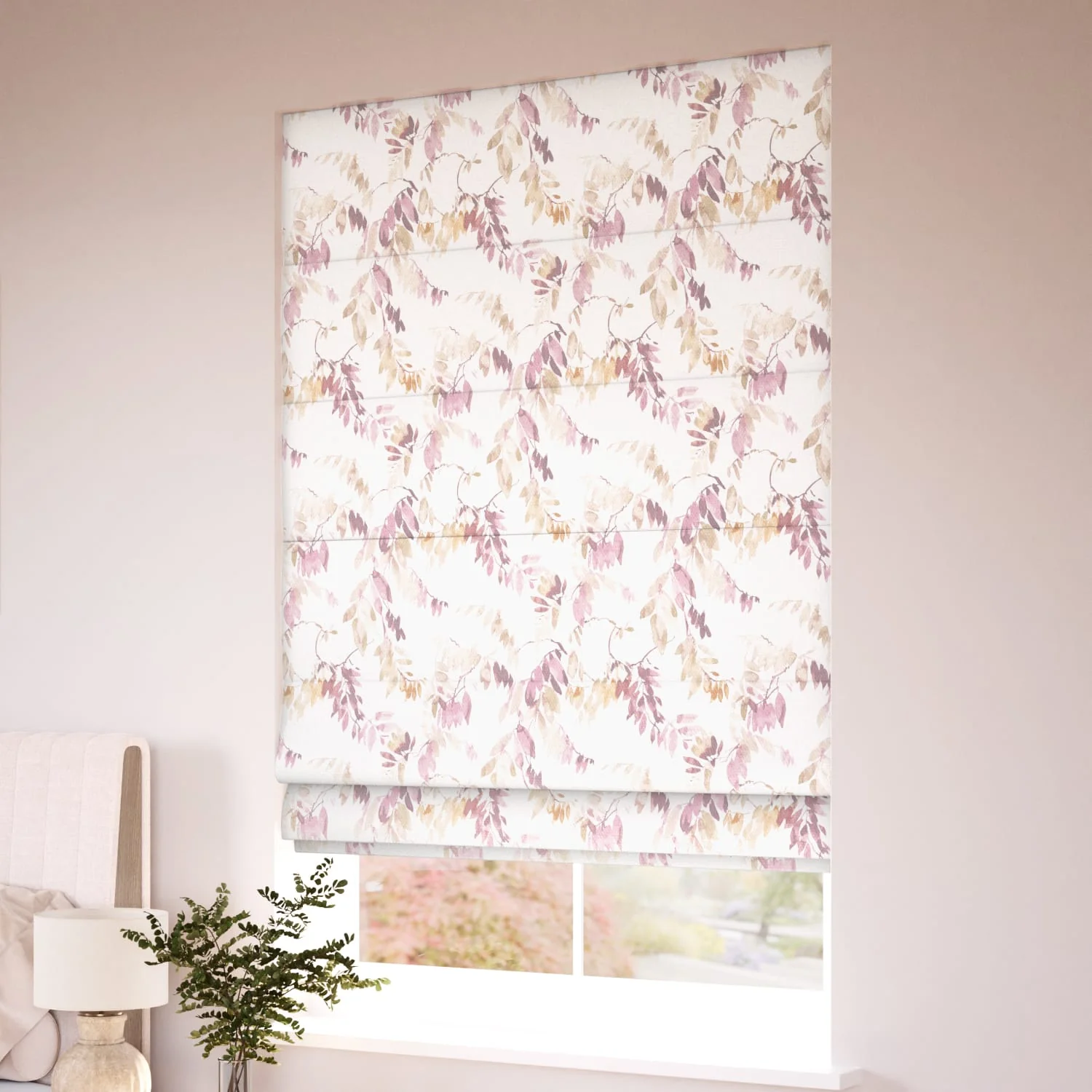 Watercolour Canopy Mauve Roman Blind - Image 2