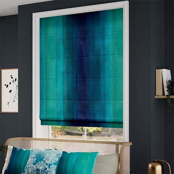 Watercolour Teal Roman Blind - Image 2