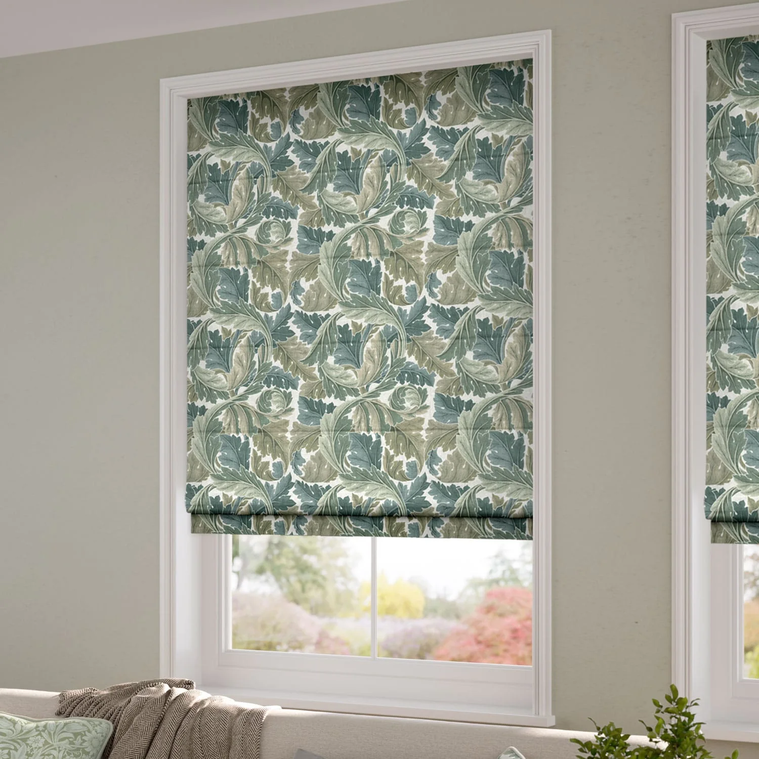 William Morris Acanthus Celadon Roman Blind - Image 2