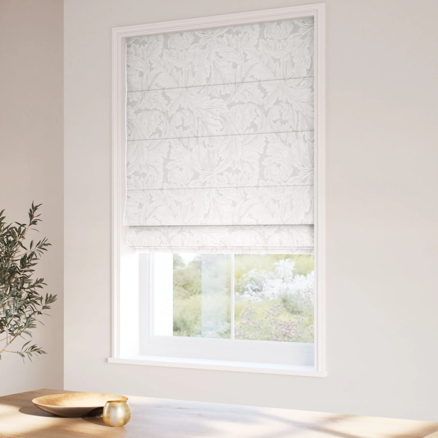 William Morris Acanthus Jacquard Ivory Roman Blind - Image 2