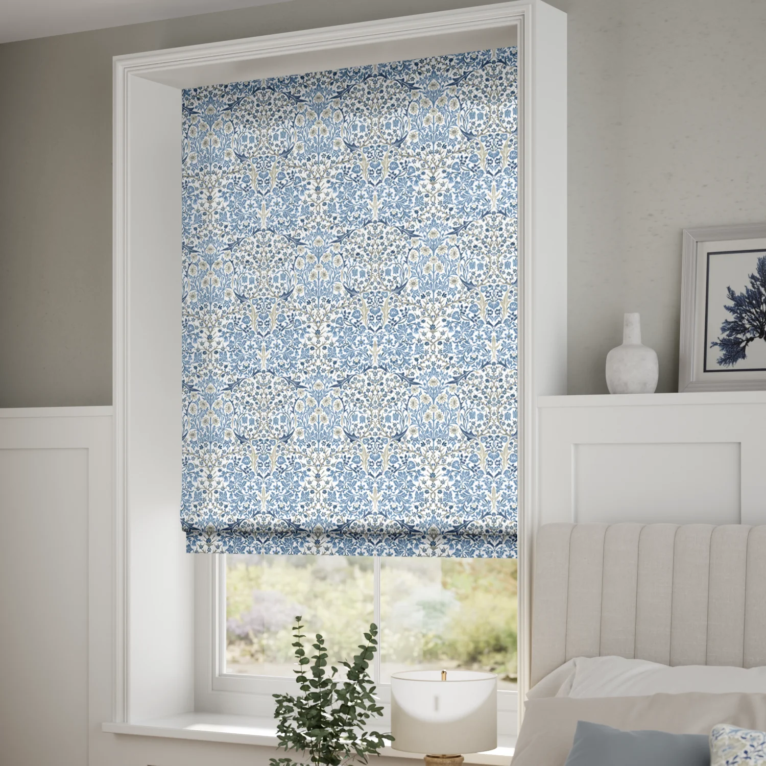 William Morris Blackthorn China Blue Roman Blind - Image 2
