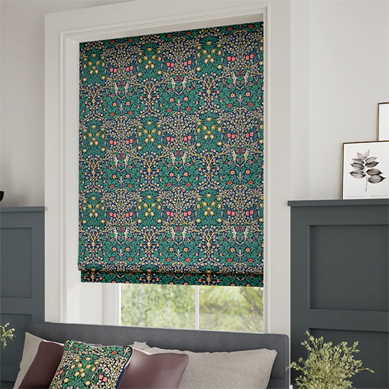 William Morris Blackthorn Indigo Roman Blind - Image 2