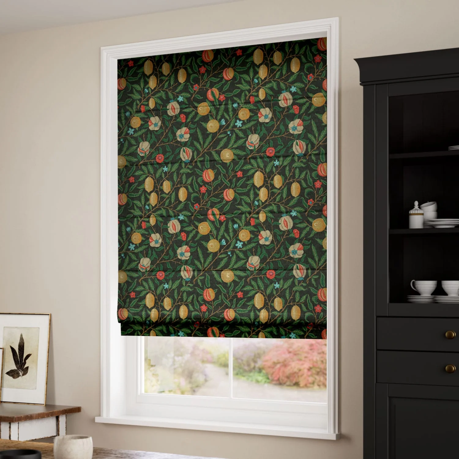 William Morris Fruit Ebony Roman Blind - Image 2