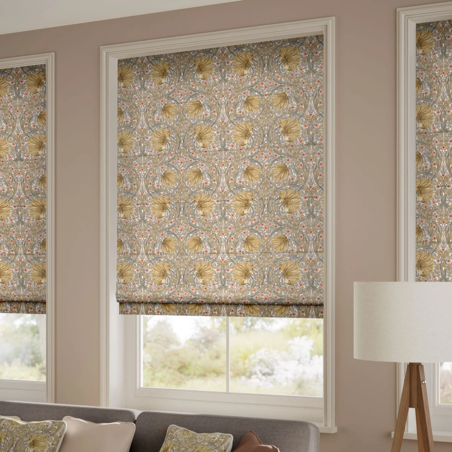 William Morris Pimpernel Butterscotch  Roman Blind - Image 2