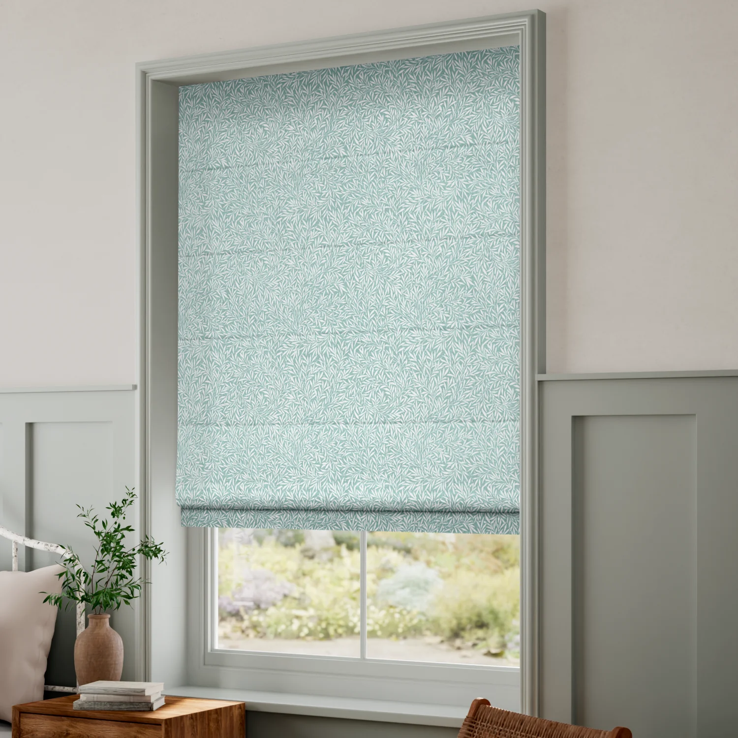 William Morris Willow Duck Egg Roman Blind - Image 2