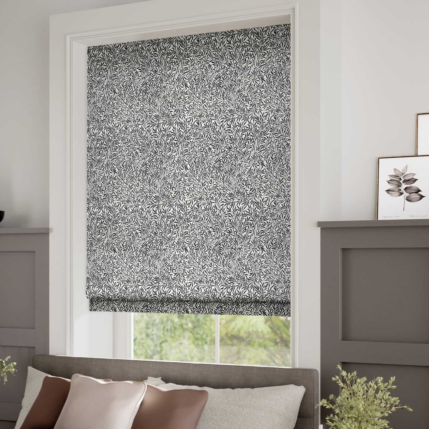 William Morris Willow Onyx Roman Blind - Image 2