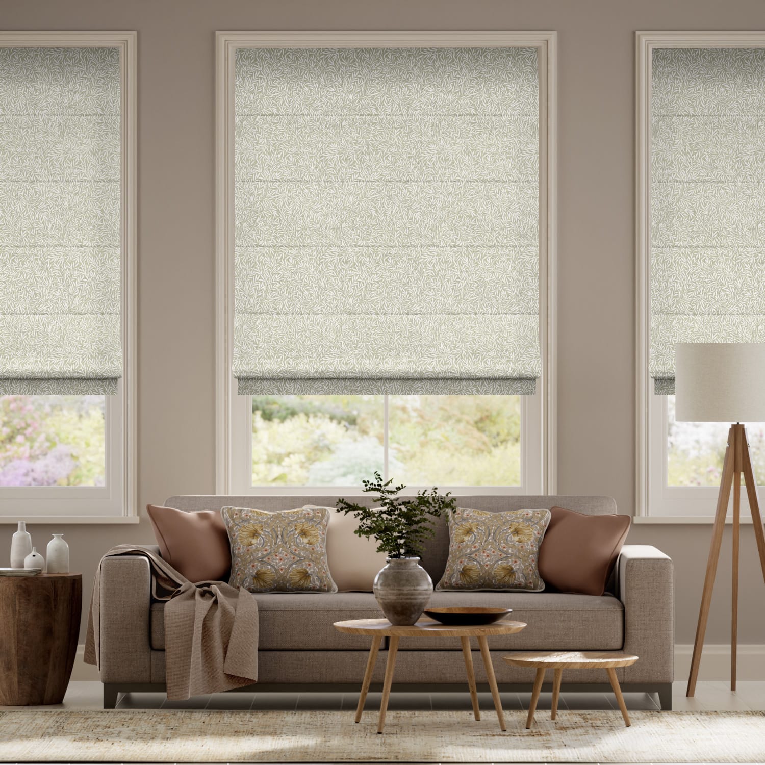 William Morris Willow Porcelain Roman Blind