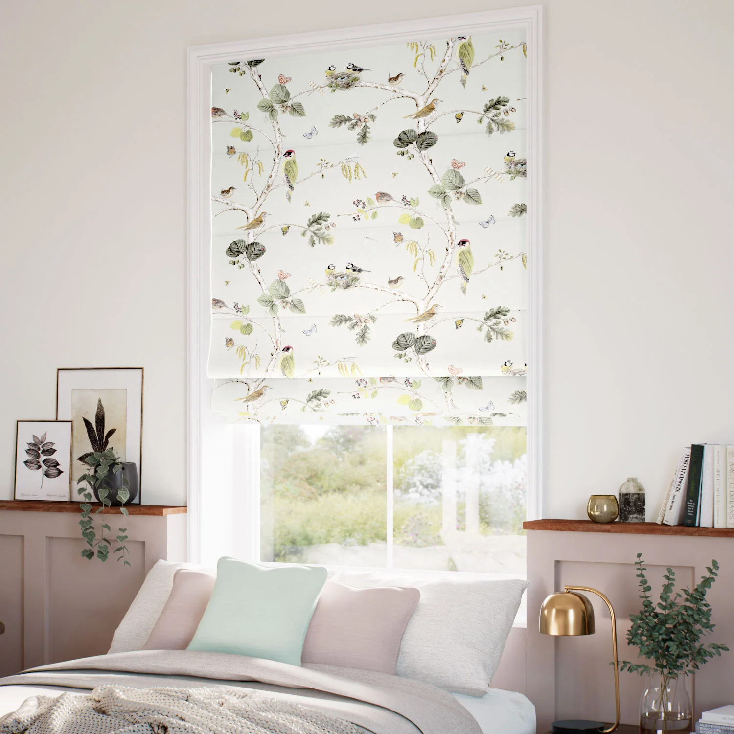 Woodland Chorus Multi Sage Roman Blind - Image 2
